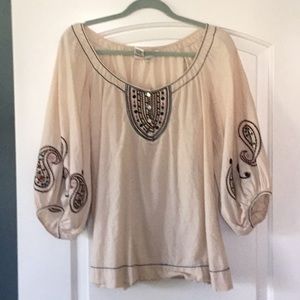 Max Studio embroidered peasant top. Size L